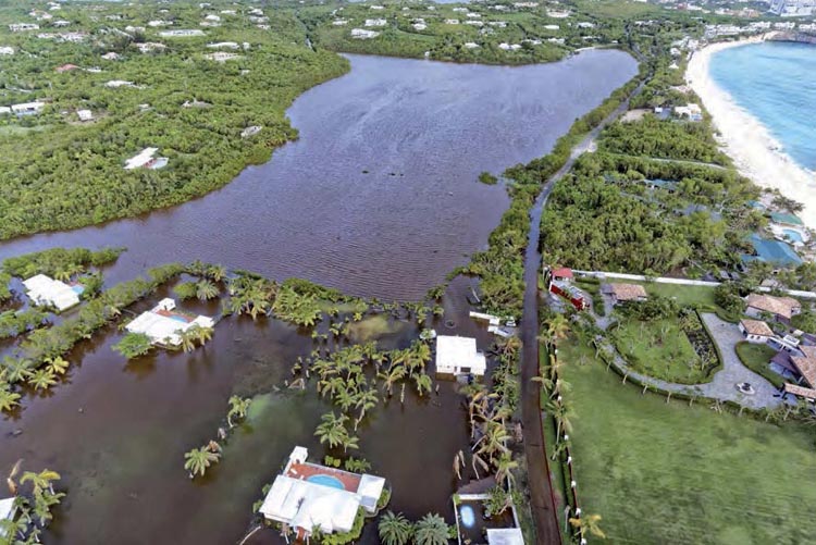 Les Terres Basses inondées après Gonzalo © Association des propriétaires des Terres Basses