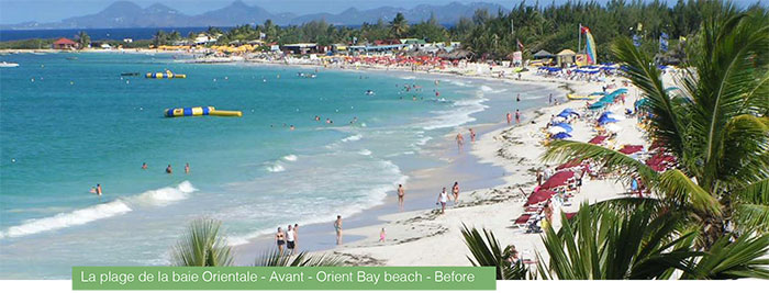 La plage de la baie Orientale - Avant - Orient Bay beach - Before