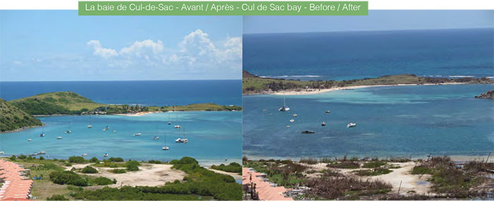 La baie de Cul-de-Sac - Avant / Après - Cul de Sac bay - Before / After