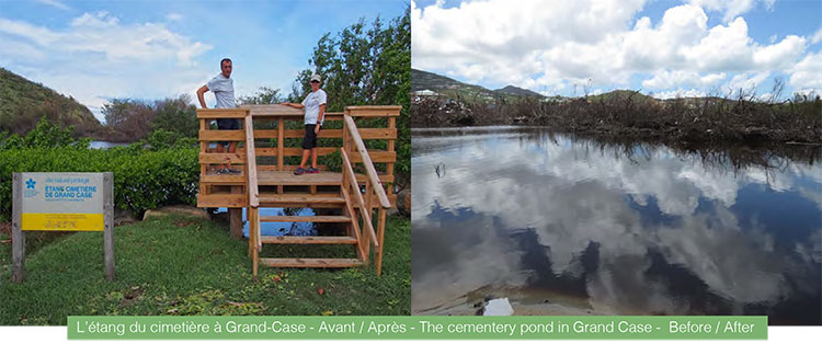 L’étang du cimetière à Grand-Case - Avant / Après - The cementery pond in Grand Case - Before / After