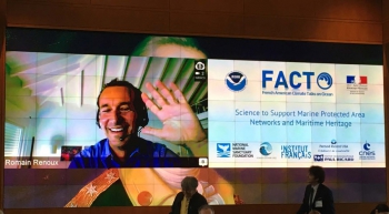 Visioconférence entre Romain Renoux et la conférence FACTO | Romain Renoux attended FACTO via video conference